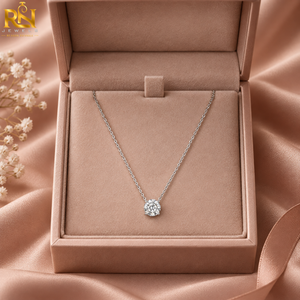 Vintage Round <b>Old</b> Mine Diamond Pendant <b>Necklace</b> Solitaire Chain Solid Gold 9K 14K 18K <b>Fine</b> <b>Jewelry</b> | Classic Luxury <b>Jewelry</b> Gift - Product Image 3