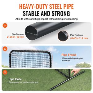 Schermo Portatile per Allenamento Baseball/Softball 7x4 ft, Protezione Corpo, Attrezzatura per Allenamento - Product Image 4