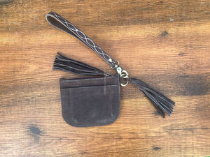2024 New Design Vintage <b>Boot</b> Stitch Suede Leather <b>Zipper</b> Coin Purse Large Capacity Full Grain Genuine Cow Leather Coin Wallets - Product Image 6
