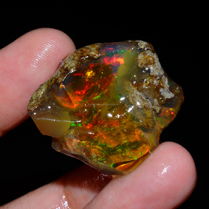 Lote de 4 Piezas de Ópalo Etíope Welo Fire Oily, Grado AAA, 100% Natural, en Bruto, Certificado por Terceros, para Joyería - Product Image 4