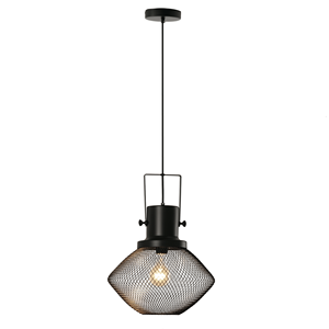 Lampada a Sospensione Industriale Rustica con Catena Regolabile Nera per Isola Cucina, Illuminazione a Soffitto Nera per Cucina - Product Image 1