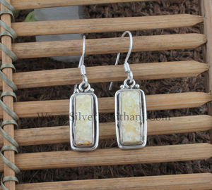 Boucles d'oreilles clous en argent sterling 925 avec druse d'agate jaune naturelle scintillante pour femme, bijoux de mode en gros - Product Image 5