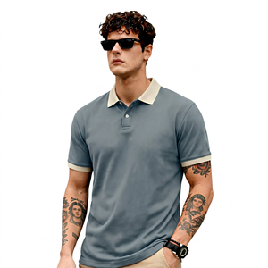 Camisa de Manga Corta para Hombre, Color Negro Sólido, con Cuello y Puños, Tejido de Lino/Algodón Informal, Transpirable, Corte Regular - Product Image 2