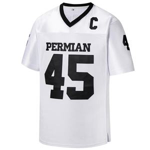 Maillot de football américain 3D en polyester 100% avec impression par sublimation, logo frontal, col en V, sans manches, grande taille, été/automne/printemps, pour hommes - Product Image 1
