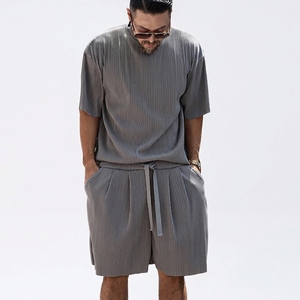 Conjunto Casual de Verano para Hombre, Camiseta y Pantalones Cortos de Tela No Tejida, 2 Piezas, Algodón Jersey de Secado Rápido - Product Image 3