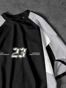 Wholesale Unisex American Football Jersey Oversized Raglan Short Sleeve Streetwear <b>Graphic</b> <b>Tee</b> Custom Logo OEM Supplier - Product Image 3