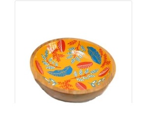 Handcrafted Wooden Serving Bowl with Multicolor Interior Durable Food Safe Decorative Dish for Salad Snacks Fruits and Stylish D - Product Image 4