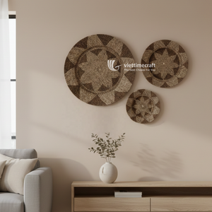 Ensemble de paniers décoratifs muraux en rotin style bohème pour la décoration de la maison - Product Image 4