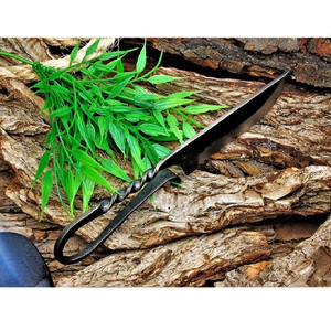 Cuchillo Medieval Premium Hecho a Mano, Estilo Medieval, con Hoja de Acero al Carbono Forjado, Acabado Rústico y Cuero Resistente - Product Image 4