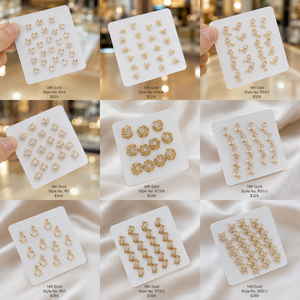 Wholesale Fashion Jewelry Earrings Zirconia 18K Gold Plated Copper Alloy Stud Women's - Product Image 5