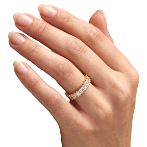 IGI Certified DEF Color VS VVS Clarity New Arrival Stainless Steel 18K Solid Gold Princess & Baguette Lab Created Diamond Ring - Product Image 6