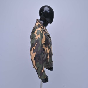 Men Camouflage Leather Moto <b>Jacket</b> Turn-down Collar Zipper Closure Slim Fit Autumn Style Regular Sleeve <b>Jackets</b> with OEM Service - Product Image 3