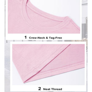 Camisetas de algodón 100% para mujer, cuello redondo, informales, transpirables, de secado rápido, de color liso, para gimnasio, deporte, correr, yoga, ¡en oferta! - Product Image 6