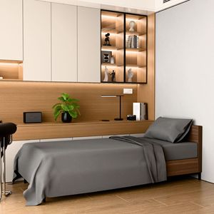 Set di 3 Lenzuola in Microfibra per Letto Singolo, Resistenti allo Sbiadimento e Antipiega, Facili da Pulire - Grigio per Biancheria da Letto per Bambini - Product Image 3