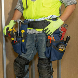 Cinturón de herramientas resistente para construcción, cinturón de herramientas para carpintero, cinturón de electricista, cinturón de herramientas multiusos con múltiples bolsillos. - Product Image 6