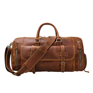 High Quality Multifunctional Status Travelling Genuine <b>Leather</b> Weekender Luggage for Easy Travel <b>Duffle</b> Messenger <b>Bag</b> - Product Image 1