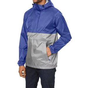 <b>Mens</b> Two Tone Windbreaker <b>Jacket</b> Hooded <b>Pullover</b> Lightweight Rain Shell Outdoor Travel Hiking Casual <b>Jacket</b> With Front Pocket - Product Image 3