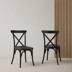 Resin Crossback <b>Dining</b> <b>Chair</b>-Lightweight Black Modern Design for Home Office & <b>Dining</b> Room - Product Image 1