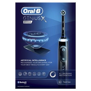 Offre spéciale Brosse à dents électrique rechargeable intelligente Oral B Genius X 20000 noire avec minuteur et contrôle de la pression pour un soin quotidien - Product Image 6