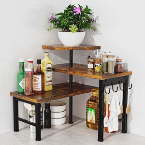 Estante Especiero de Esquina de Madera de Pino de 4 Niveles, Organizador de Cocina al por Mayor Moradabad - Product Image 5