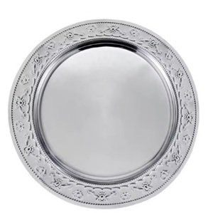 Luxury and Elegant Modern Design Embossed Charger <b>Plate</b> New Copper Plated Charging <b>Plate</b> in Round Shape High Quality Usage - Product Image 2