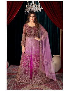 Vestido Anarkali Indo-Occidental de Diseñador para Mujer, con Intrincados Adornos de Cuentas, Tela de Red Suave, para Eventos de Compromiso y Bodas - Product Image 3