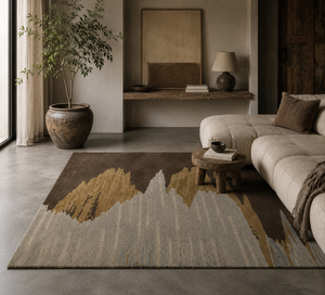 Modern Abstract <b>Hand</b> Tufted High Pile 100% Wool Rug Ocean Inspired Design Washable Non-Slip Extra Thick for Prayer Home Camping - Product Image 2