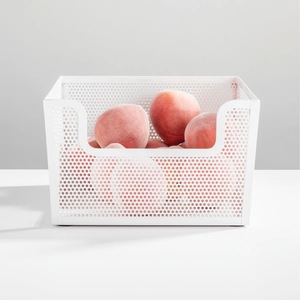 Panier de rangement empilable en métal moderne, grande capacité, organisateur d'étagère - Product Image 1