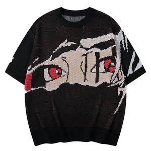 Camisetas de manga corta con gráficos de anime personalizadas para hombre, ropa urbana, estilo hip hop, sudaderas de punto vintage de gran tamaño. - Product Image 1