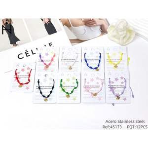 Angelina Seven Star Knot <b>String</b> Bracelets <b>Gold</b> Plated Stainless Steel Unisex Fashion Gift 12Pcs - Product Image 3