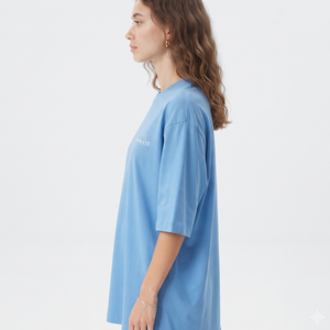 Women's Oversized Crew Neck T Shirt Custom Logo Longline Three Quarter Sleeve Loose Breathable Cotton Casual Fashion <b>Top</b> - Product Image 4