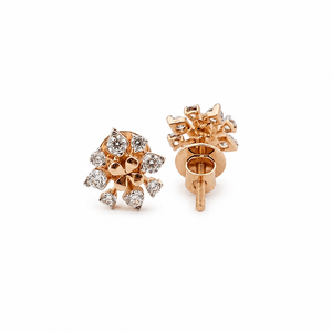 Namivaa 18Kt Rose Gold Brilliant Cut Diamond Cluster Stud Earrings Micro <b>Insert</b> Women High Polish Floral Party Wedding Daily - Product Image 3