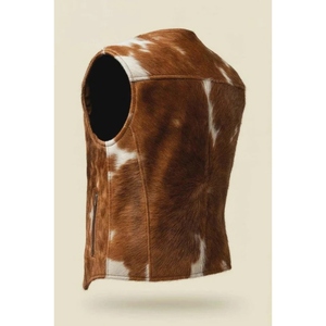 Custom Cowhide Hair On Leather <b>Vest</b> Mens Western <b>Cowboy</b> Leather <b>Vest</b> Genuine Leather Waistcoat OEM ODM - Product Image 5