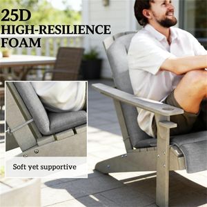 Set di 4 Cuscini Grigi per Sedie da Esterno, Cuscini per Sedie da Giardino e Terrazza - Product Image 3