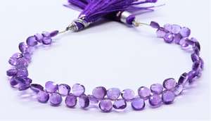 Perles de pierres précieuses en améthyste naturelle africaine facettée en forme de cœur, 5-5,5 mm, 7 pouces, vente en gros - Product Image 4