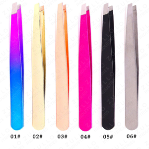 6PCS Multi Color Stainless Steel Slant Tip Eyebrow Tweezers Set Precision Plucking Beauty <b>Makeup</b> <b>Tools</b> OEM - Product Image 4