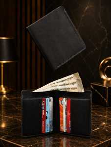 Cartera de Cuero de Lujo para Hombre, Tarjetero y Portamonedas Multifuncional, Cartera de Cuero Genuino Hecha a Mano con Seguridad RFID, Elegante - Product Image 5