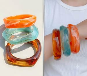 Bracelet en résine artisanal haut de gamme pour tenues décontractées, formelles et festives – Bracelet en résine fait main tendance avec un art créatif unique - Product Image 5