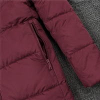 Doudoune longue à capuche unisexe, chaude pour l'hiver, en polyester matelassé, nylon, décontractée, respirante, coupe-vent, couleur unie, fermeture éclair