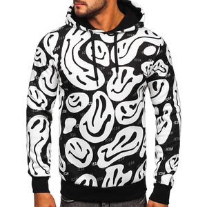 Sudadera con capucha para hombre de diseño nuevo, con bloques de color personalizados, a precio razonable, estilo streetwear, hip hop, con impresión por sublimación. - Product Image 1