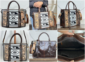 2026 Large Capacity Wholesale Hand Tooled Cow Leather Saddle <b>Blanket</b> Ladies Tote Bag High Quality Shoulder Handbag for Women's - Product Image 3