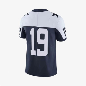 เสื้อฟุตบอลอเมริกันคอวีสำหรับผู้ชาย หมายเลข 19 พิมพ์ลายแบบซับลิเมชั่น ผ้าโพลีเอสเตอร์ระบายเหงื่อ แขนสั้น - Product Image 2