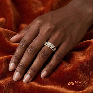 Anillo de Eternidad Vintage Chapado en Oro de 18K con Moissanita, Joyería Nupcial de Diamantes para Mujer, Lujo Estadounidense - Product Image 4