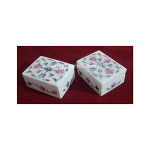 Attractive Looking New Unique Handmade Marble Blue Mother Of Pearl Inlay Design Jewelry Storage <b>Box</b> <b>For</b> Wedding <b>Gifting</b> Purpose - Product Image 5