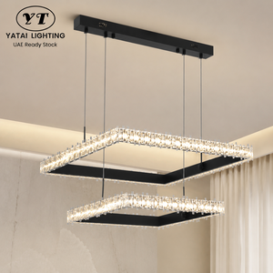 Lustre LED moderne en métal avec télécommande, tricolore, à intensité variable, hauteur réglable pour salle à manger, îlot de cuisine - Product Image 1