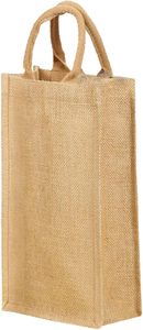 Jute Wine <b>Bottle</b> Gift <b>Bag</b> with Drawstring Closure Eco-Friendly Natural Fiber Packaging Medium Size (30-50cm) Wholesale - Product Image 1
