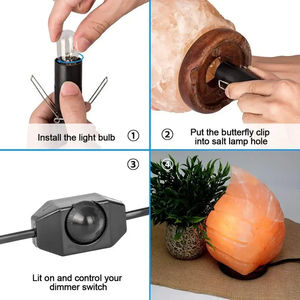 Nouveauté : Lampe en sel rose de l'Himalaya 100% naturelle, avec cordon de remplacement et variateur d'intensité, forme de lune - Product Image 6