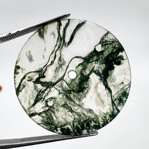 หน้าปัดนาฬิกาทำจากมอสอาเกตธรรมชาติ ขนาด 28.50 มม. สีเขียว/ขาว หนา 0.7 มม. สไตล์คลาสสิก หรูหรา สำหรับทำนาฬิกาขายส่ง - Product Image 1