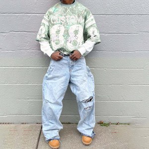 Casual Camo Football Jersey for Men Long Sleeve Oversized Graphic T Shirt Streetwear Fashion Top - Product Image 5