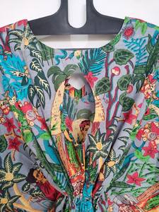 ชุดเดรสผ้าฝ้ายพิมพ์ลายทำมือ สไตล์อินเดีย สำหรับใส่ไปชายหาด งานเทศกาล หรือสไตล์โบฮีเมียน - Product Image 4